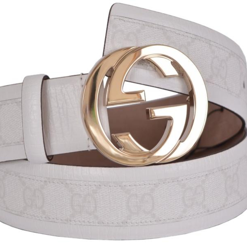 Gucci Interlocking G Buckle Canvas Guccissima Belt